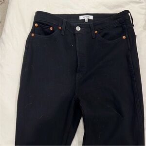 Re/Done 80s Straight Leg Black Jeans